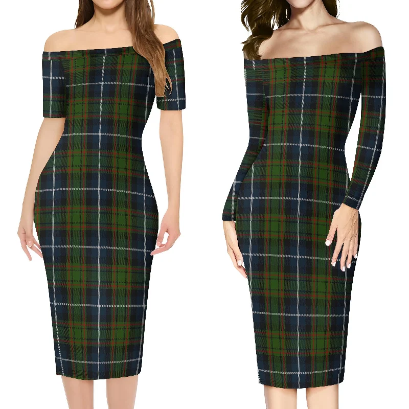 MacRae Hunting Tartan Off Shoulder Lady Dress Budget-friendly unclassified dresses