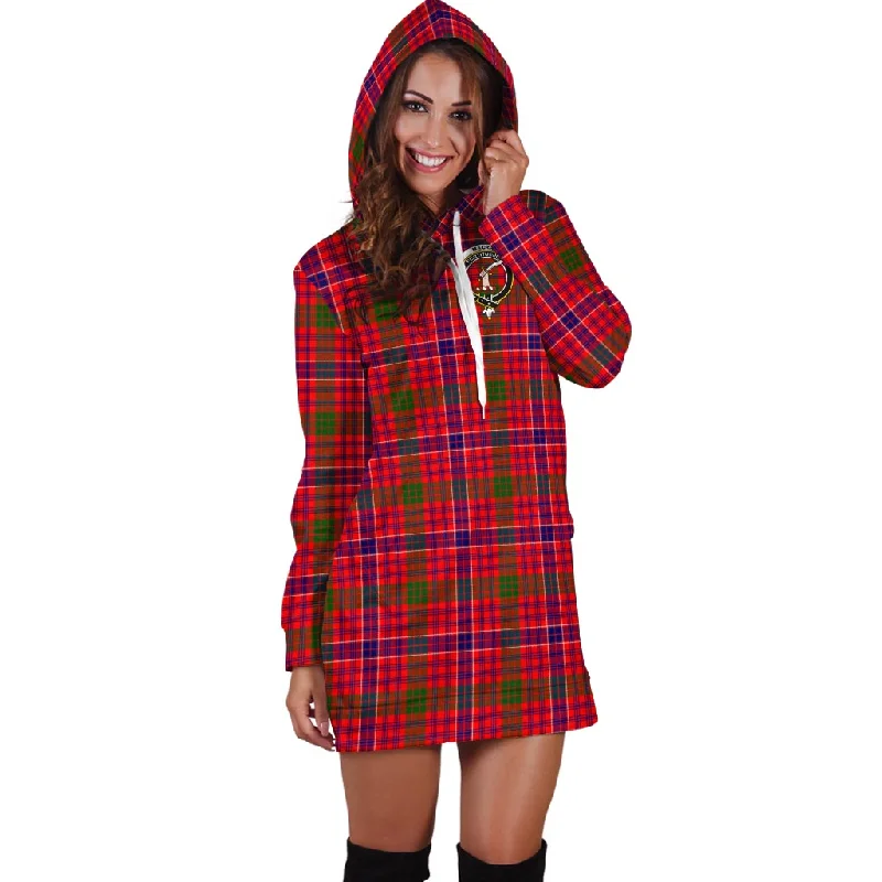 MacRae Modern Tartan Hoodie Dress with Family Crest High-low unclassified dresses