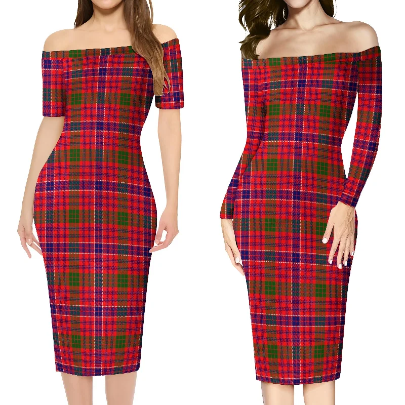 MacRow Tartan Off Shoulder Lady Dress Festival unclassified dresses