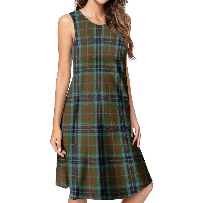 MacTavish Hunting Tartan Womens Casual Dresses Backless unclassified dresses