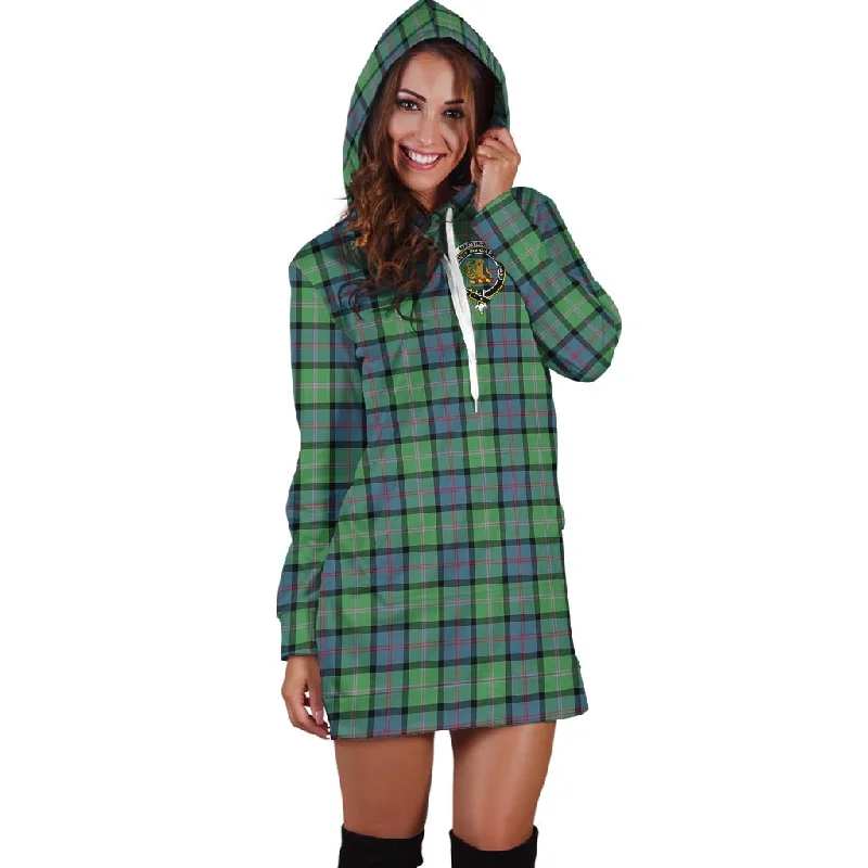 MacThomas Ancient Tartan Hoodie Dress with Family Crest Color block unclassified dresses