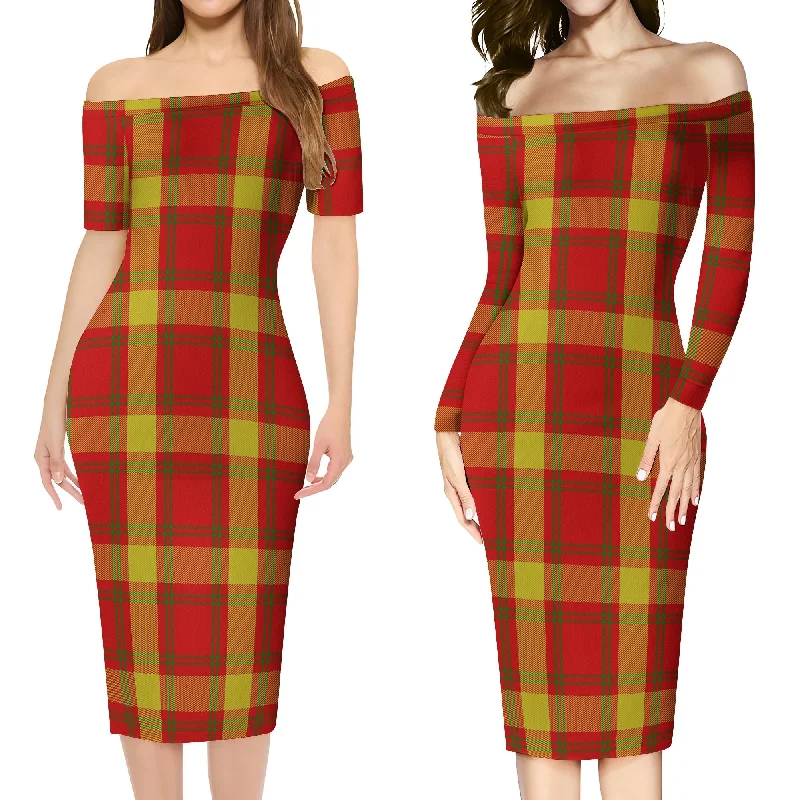 Maguire Modern Tartan Off Shoulder Lady Dress Trendy unclassified dresses