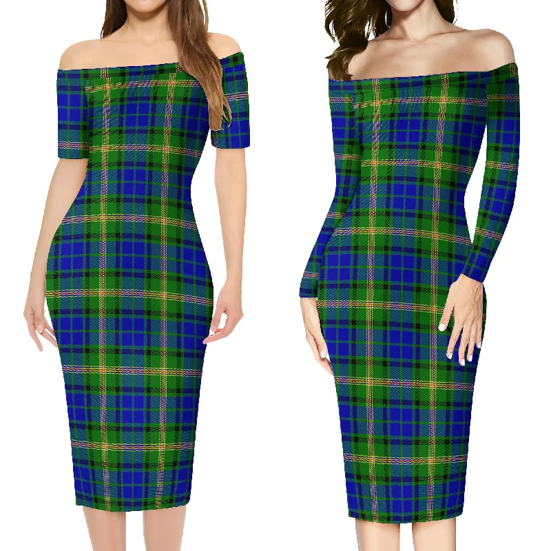 Maitland Tartan Off Shoulder Lady Dress Smocked unclassified dresses