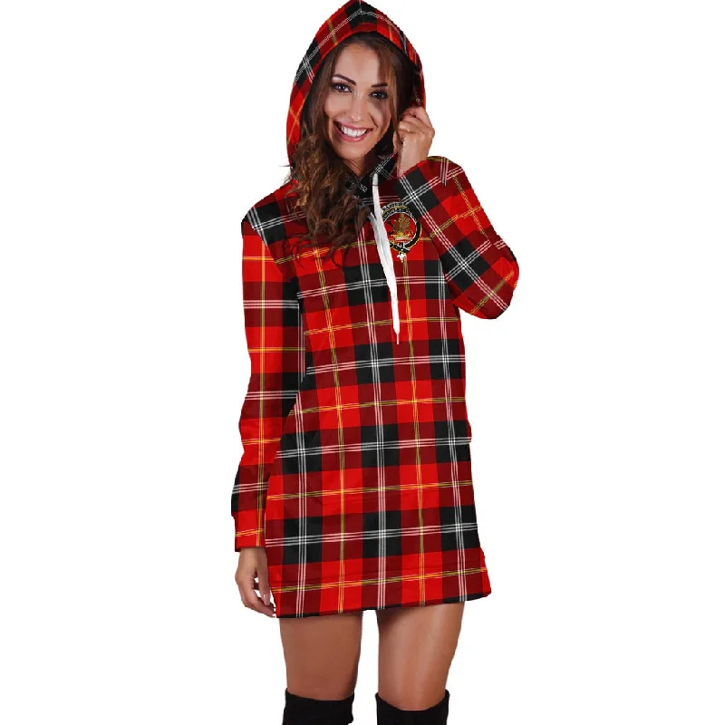 Majoribanks Tartan Hoodie Dress with Family Crest Y2K unclassified dresses