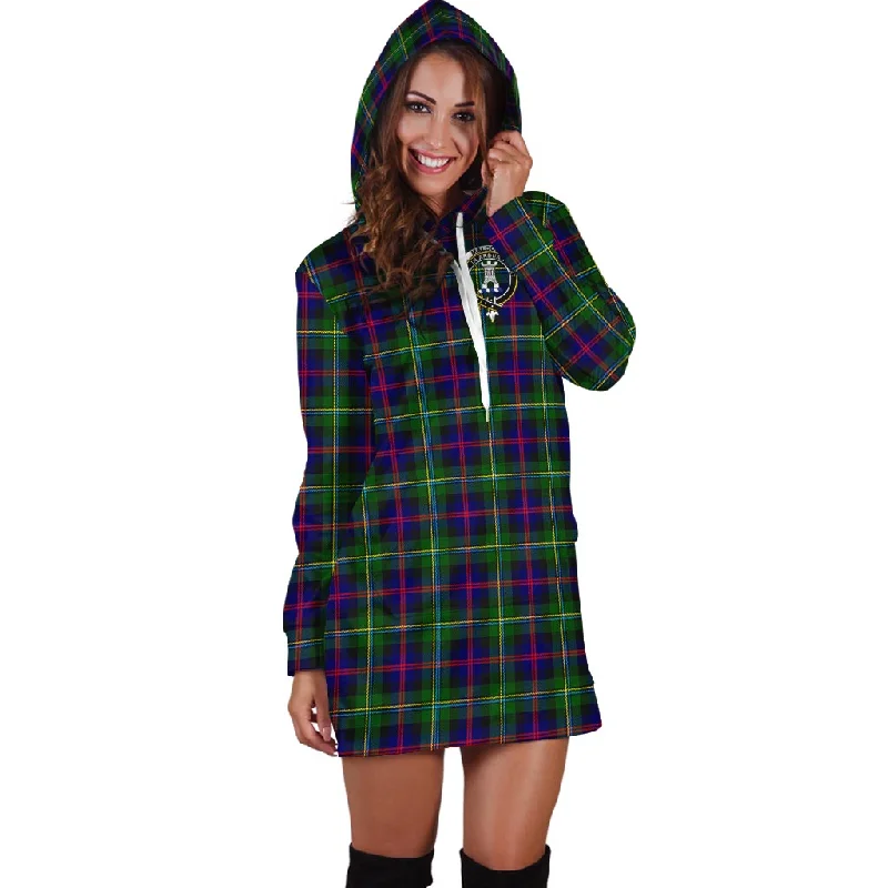 Malcolm Tartan Hoodie Dress with Family Crest Striped unclassified dresses