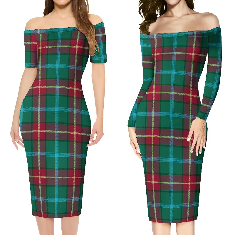 Manitoba Province Canada Tartan Off Shoulder Lady Dress Fall unclassified dresses