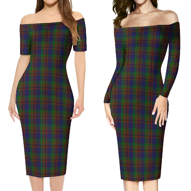 Mann Tartan Off Shoulder Lady Dress Festival unclassified dresses