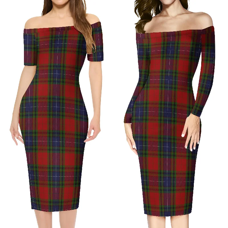 Manson Tartan Off Shoulder Lady Dress Comfortable unclassified dresses