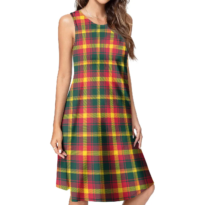 Maple Leaf Canada Tartan Womens Casual Dresses Y2K unclassified dresses