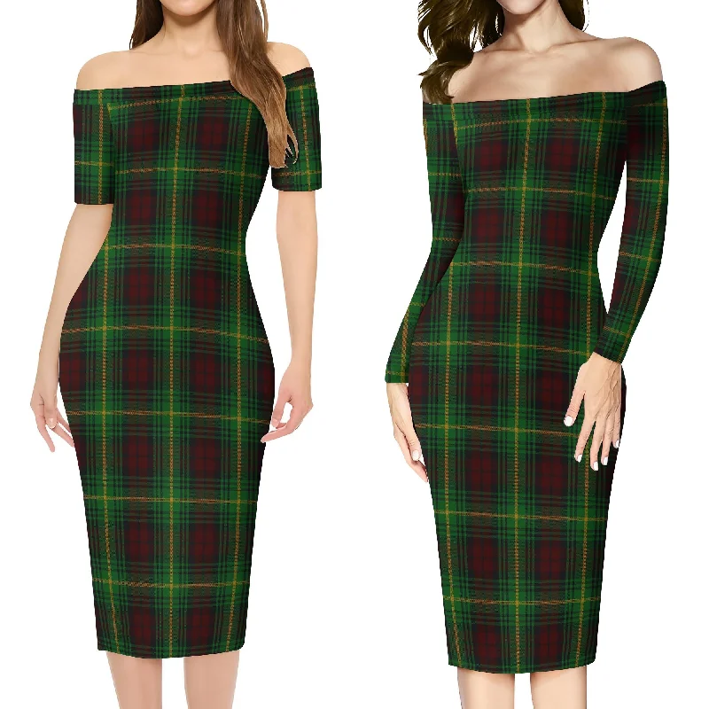 Martin Tartan Off Shoulder Lady Dress Office unclassified dresses