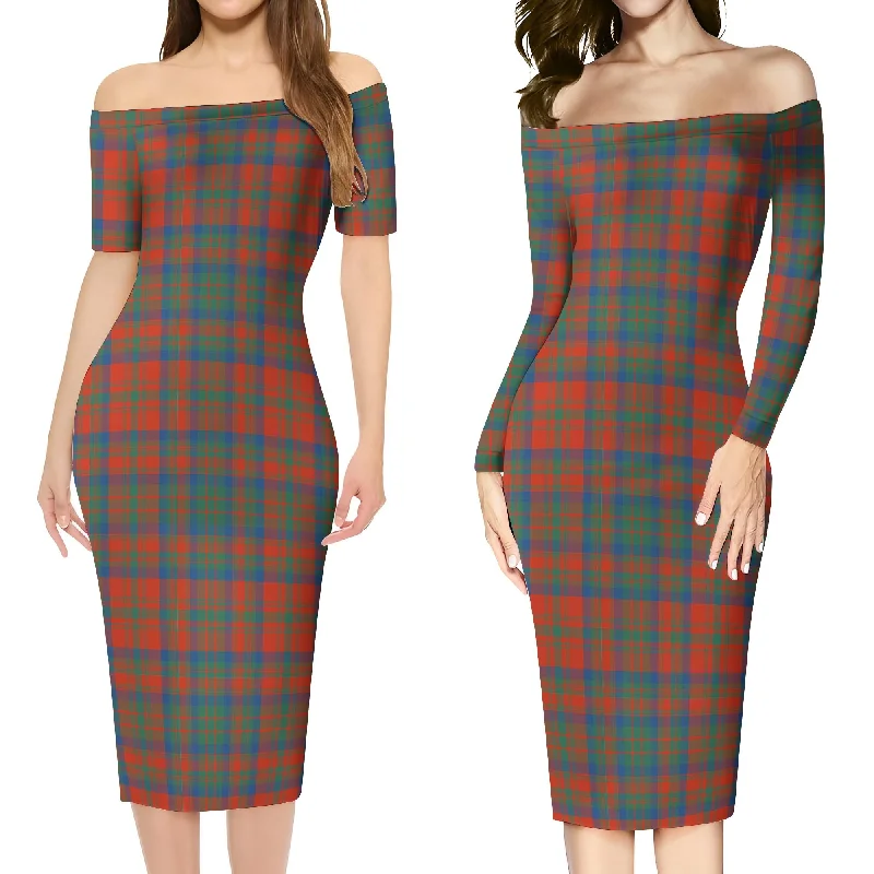 Matheson Ancient Tartan Off Shoulder Lady Dress Best-selling unclassified dresses