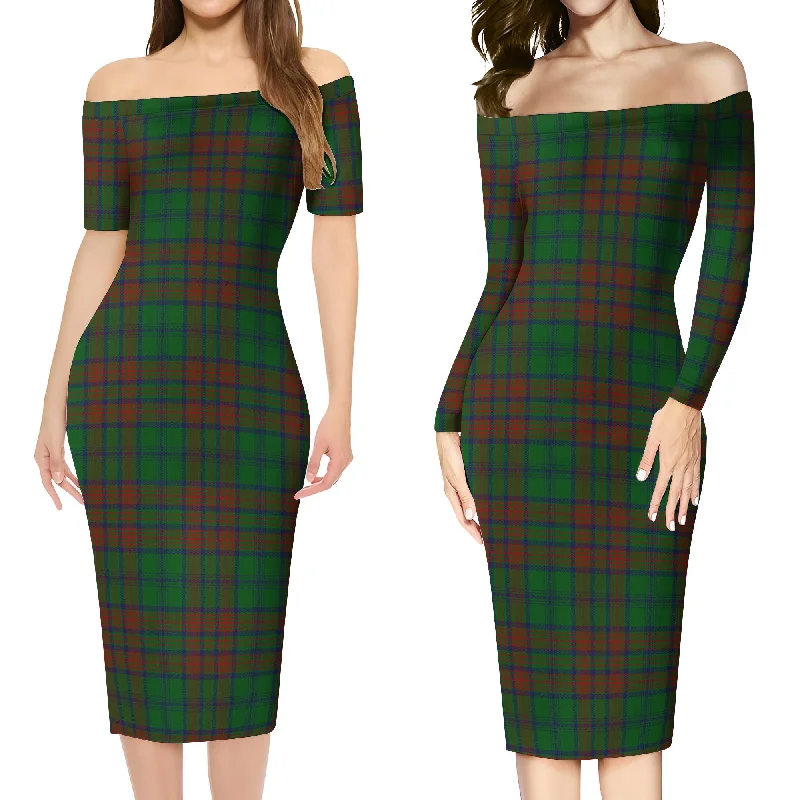 Matheson Hunting Highland Tartan Off Shoulder Lady Dress Corset unclassified dresses