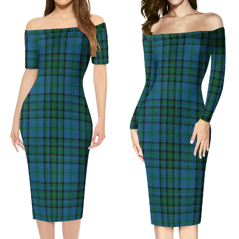 Matheson Hunting Tartan Off Shoulder Lady Dress Formal unclassified dresses