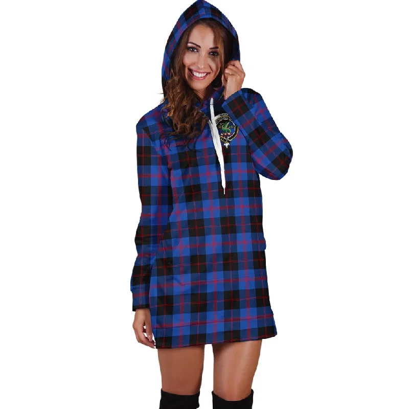 Maule Tartan Hoodie Dress with Family Crest Soft fabric unclassified dresses