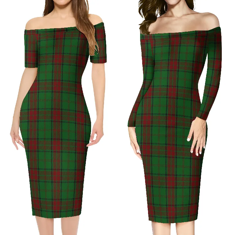 Maxwell Hunting Tartan Off Shoulder Lady Dress Best-selling unclassified dresses