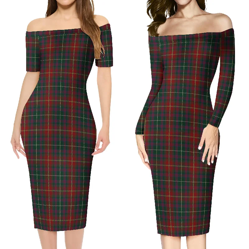 Meath County Ireland Tartan Off Shoulder Lady Dress Chic unclassified dresses