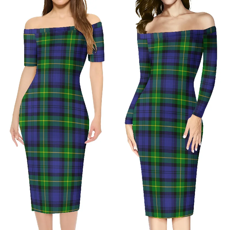 Meldrum Tartan Off Shoulder Lady Dress Bodycon unclassified dresses