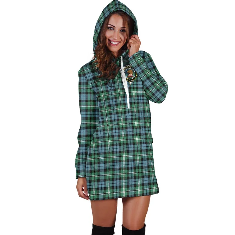 Melville Ancient Tartan Hoodie Dress with Family Crest One-shoulder unclassified dresses