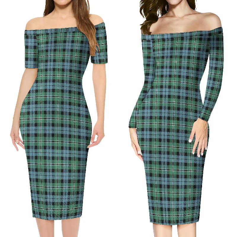 Melville Ancient Tartan Off Shoulder Lady Dress Open-back unclassified dresses