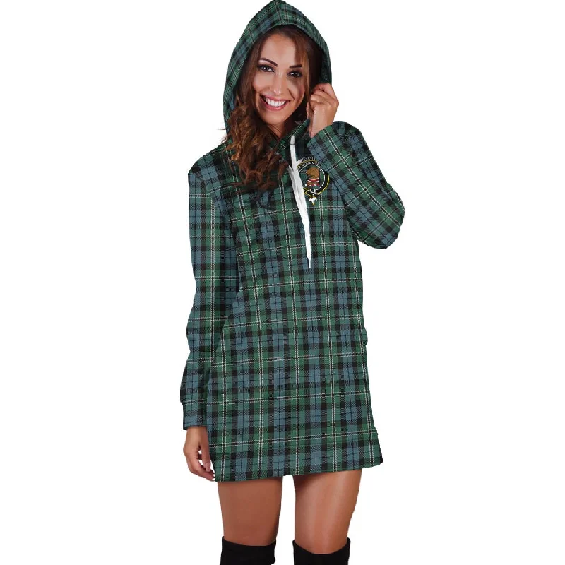 Melville Tartan Hoodie Dress with Family Crest Casual chic unclassified dresses