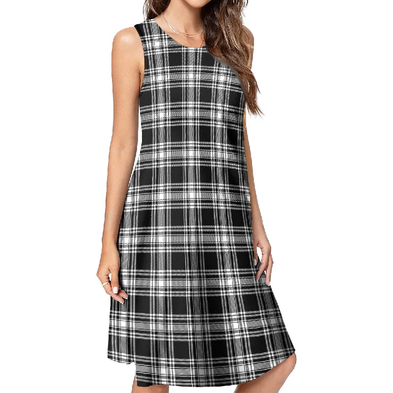 Menzies Black and White Tartan Womens Casual Dresses Pastel unclassified dresses