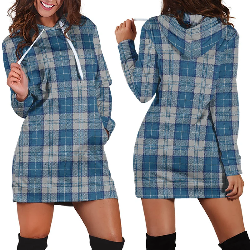 Menzies Dress Blue and White Tartan Hoodie Dress Graduation unclassified dresses