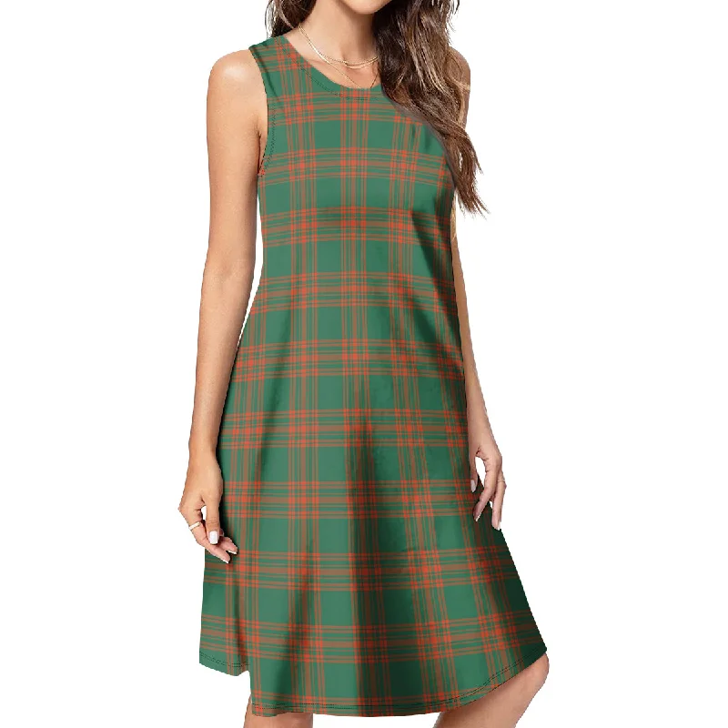 Menzies Green Ancient Tartan Womens Casual Dresses Plus size unclassified dresses