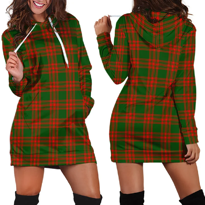 Menzies Green Modern Tartan Hoodie Dress Sleeveless unclassified dresses