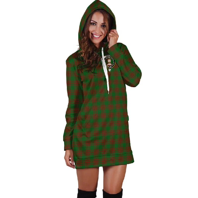 Menzies Tartan Hoodie Dress with Family Crest Striped unclassified dresses