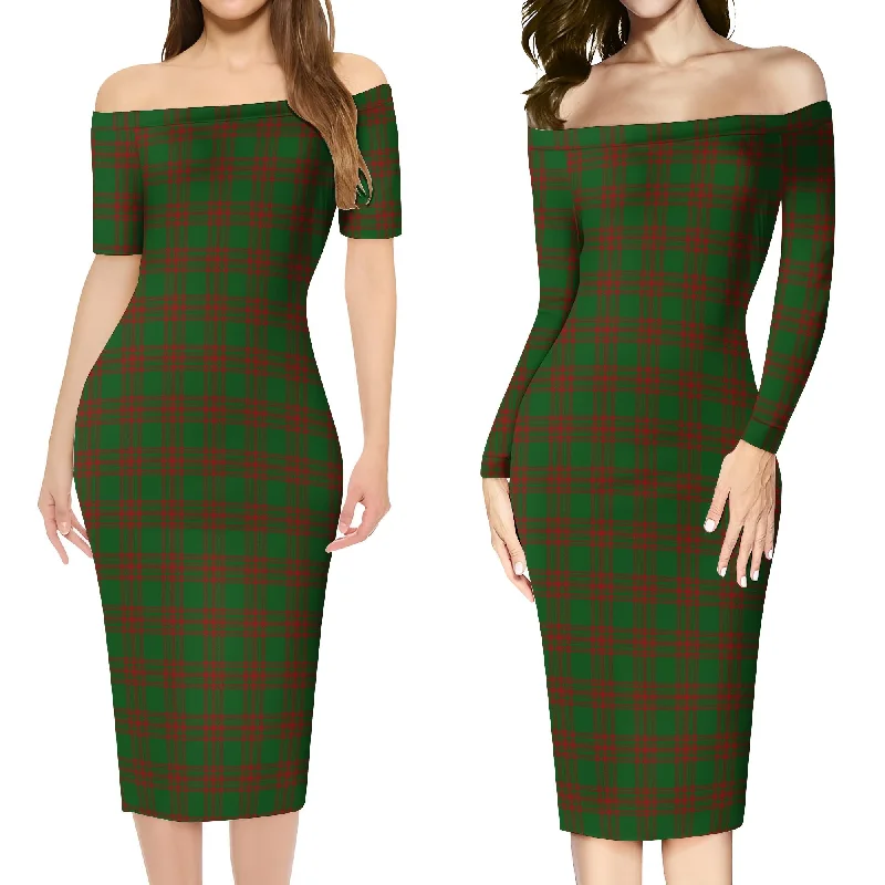 Menzies Tartan Off Shoulder Lady Dress Printed unclassified dresses