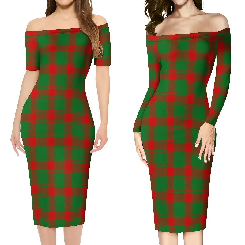 Middleton Modern Tartan Off Shoulder Lady Dress Stylish unclassified dresses