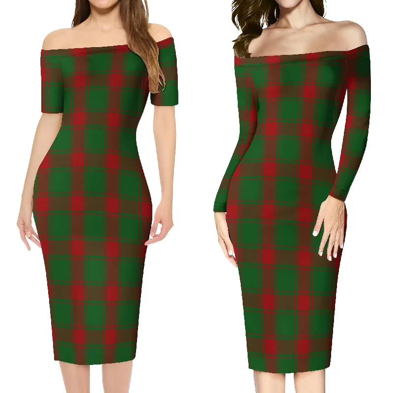 Middleton Tartan Off Shoulder Lady Dress Plus size unclassified dresses