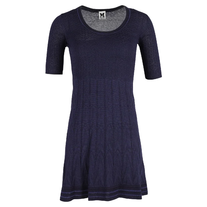 Missoni A-Line Dress in Navy Blue Wool Formal unclassified dresses