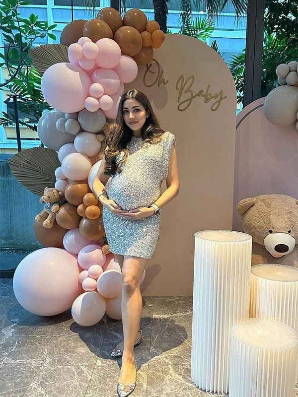 Momyknows Sparkle Sequin Shoulder Pads High Neck Sleeveless Bodycon Elegant Cocktail Party Maternity Photoshoot Baby Shower Mini Dress Floral Print Skirt Momyknows Sparkle Sequin Shoulder Pads High Neck Sleeveless Bodycon Elegant Cocktail Party Maternity Photoshoot Baby Shower Mini Dress Floral Print Skirt