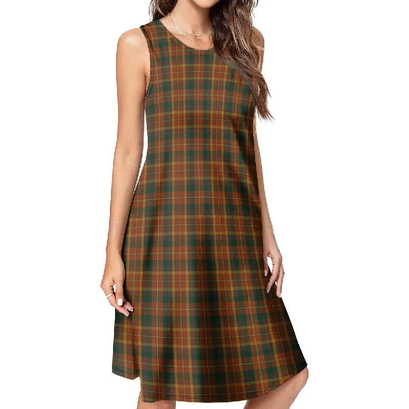 Monaghan County Ireland Tartan Womens Casual Dresses Monochrome unclassified dresses