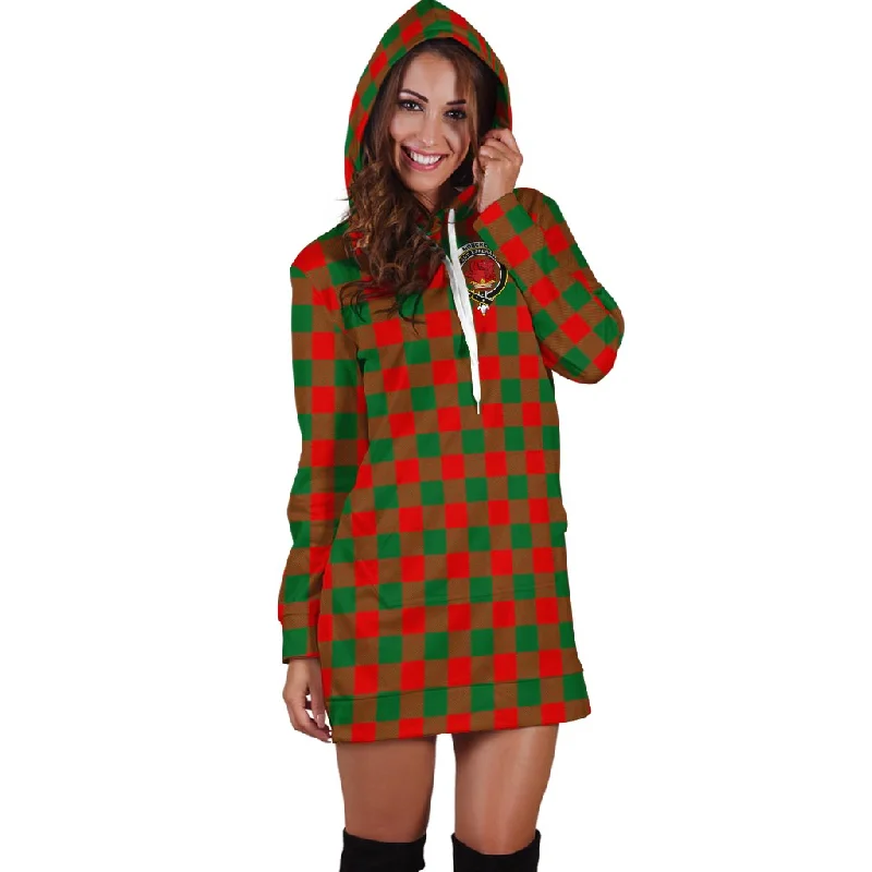 Moncrieff Modern Tartan Hoodie Dress with Family Crest Party unclassified dresses