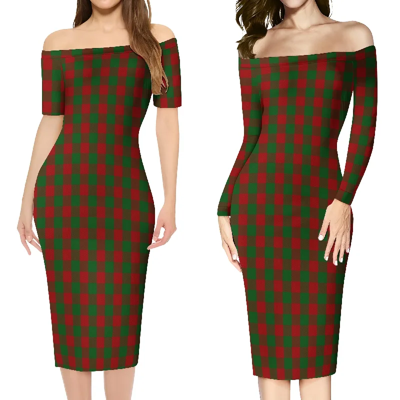 Moncrieff (Moncreiffe) Tartan Off Shoulder Lady Dress Stretchy unclassified dresses