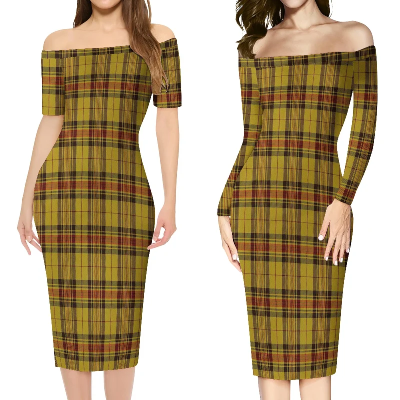 Morgan of Wales Tartan Off Shoulder Lady Dress Graduation unclassified dresses