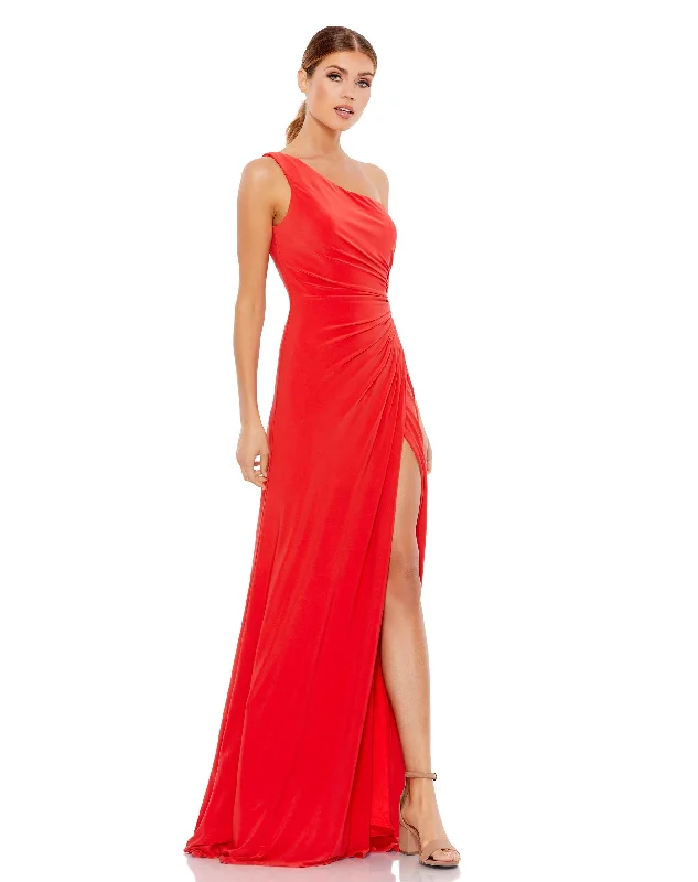 One Shoulder Ruched Jersey Evening Gown Discounted unclassified dresses