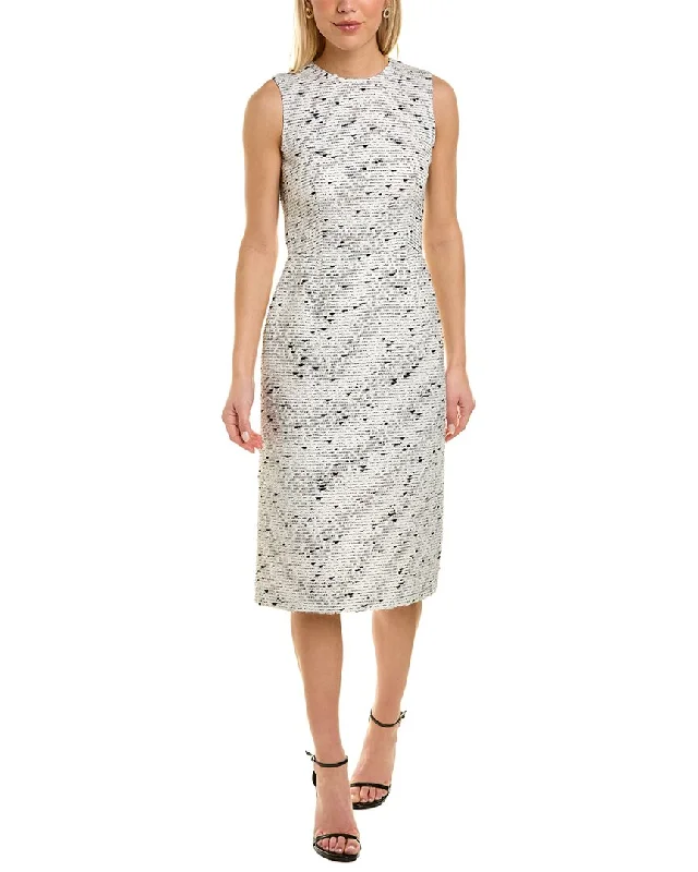 Oscar de la Renta Silk-Lined Marble Tweed Wool-Blend Sheath Dress Holiday unclassified dresses