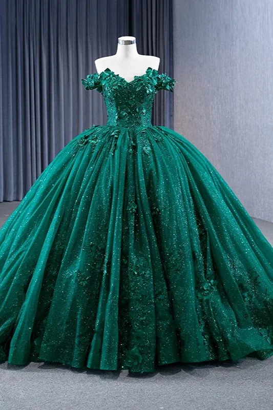 Quinceanera Dress Appliques Dark Green Evening Dresses Sweetheart Sleeveless Ball Gown Pastel unclassified dresses