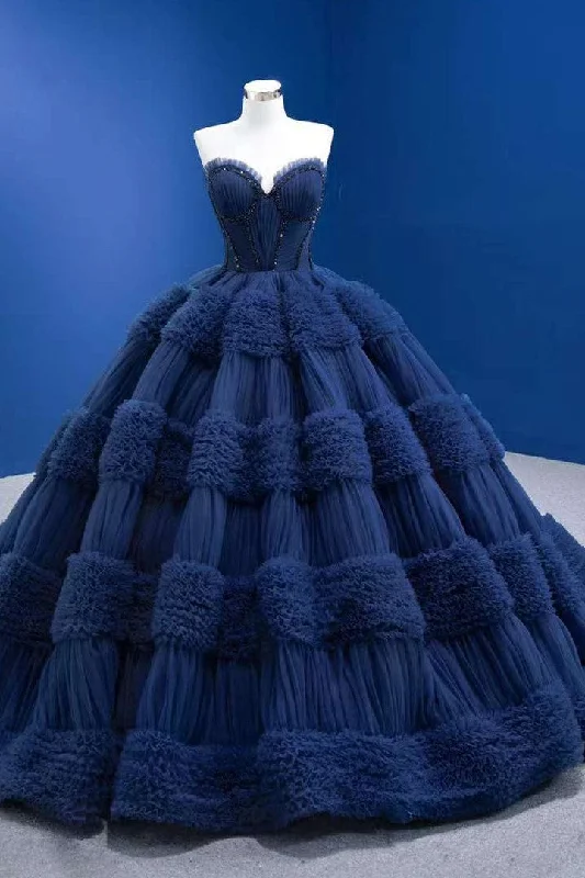 Quinceanera Dress Graceful Backless Ball Gown Navy Blue Prom Dresses Short unclassified dresses