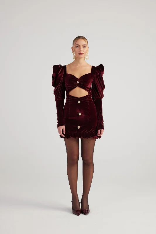 Raquel Dress Burgundy Denim unclassified dresses