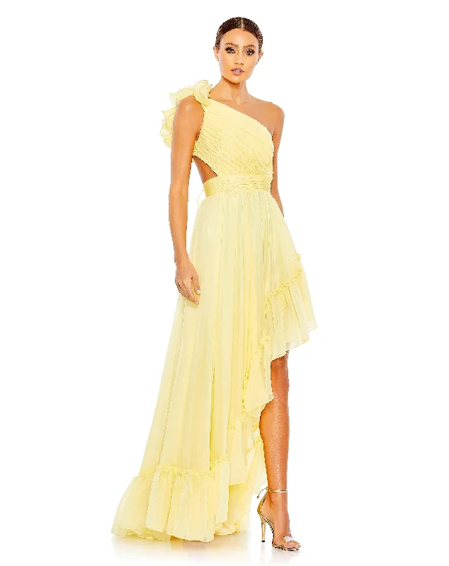 Ruffled One Shoulder Asymmetrical Gown Festival unclassified dresses