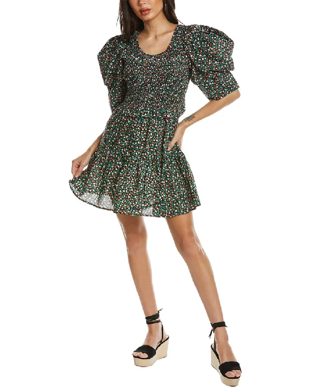 SEA NY Lilly Print Smocked Dress High-low unclassified dresses