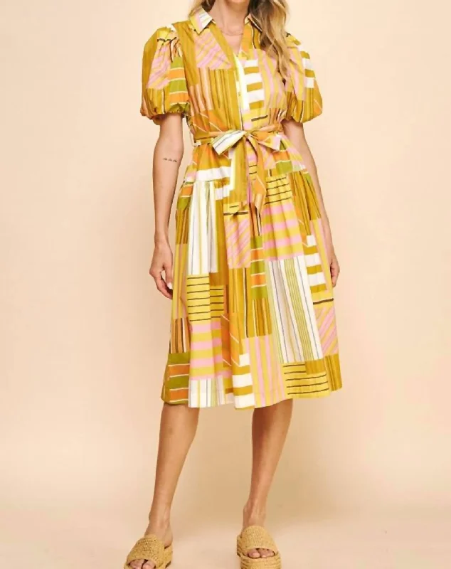 Sofia Dress In Yellow Multi Everyday wear unclassified dresses