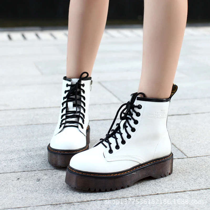 Ulzzang zipper Martin boots YV40919 High-low unclassified dresses