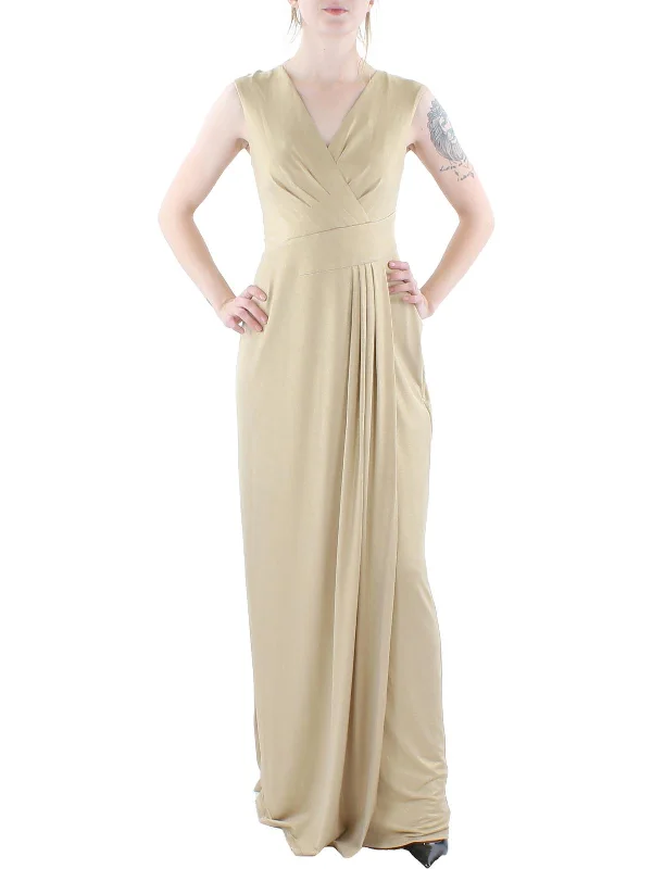 Womens Metallic Surplice Evening Dress Unique unclassified dresses