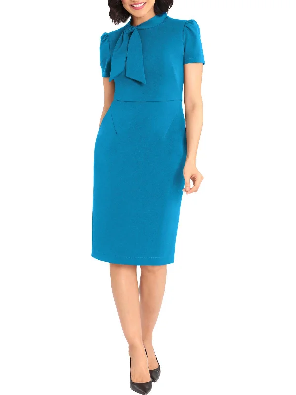 Womens Neck tie Office Sheath Dress Stretchy unclassified dresses