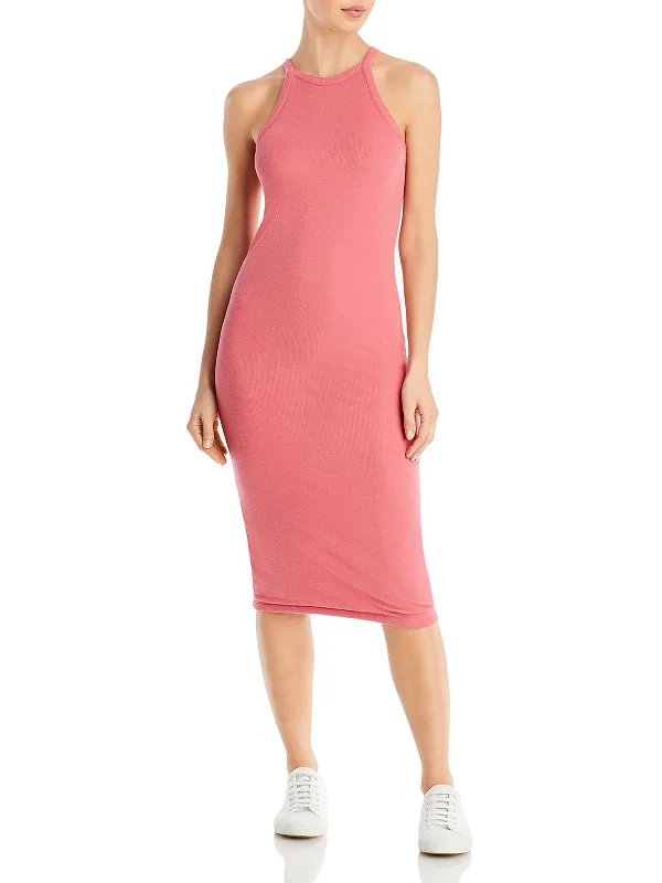 Womens Ribbed Stretch Halter Dress A-line unclassified dresses